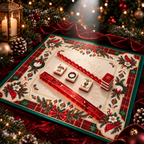 Holiday Red Christmas Mahjong Set - Engraved Acrylic American Mahjong Tiles