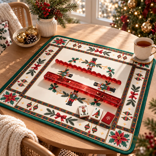Christmas Mahjong Mat Red