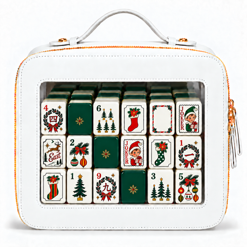 Classic Santa Christmas Mahjong Set (MJ80) - Engraved Acrylic American Mahjong Tiles