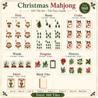 Holiday Red Christmas Mahjong Set - Engraved Acrylic American Mahjong Tiles