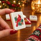 Holiday Red Christmas Mahjong Set - Engraved Acrylic American Mahjong Tiles